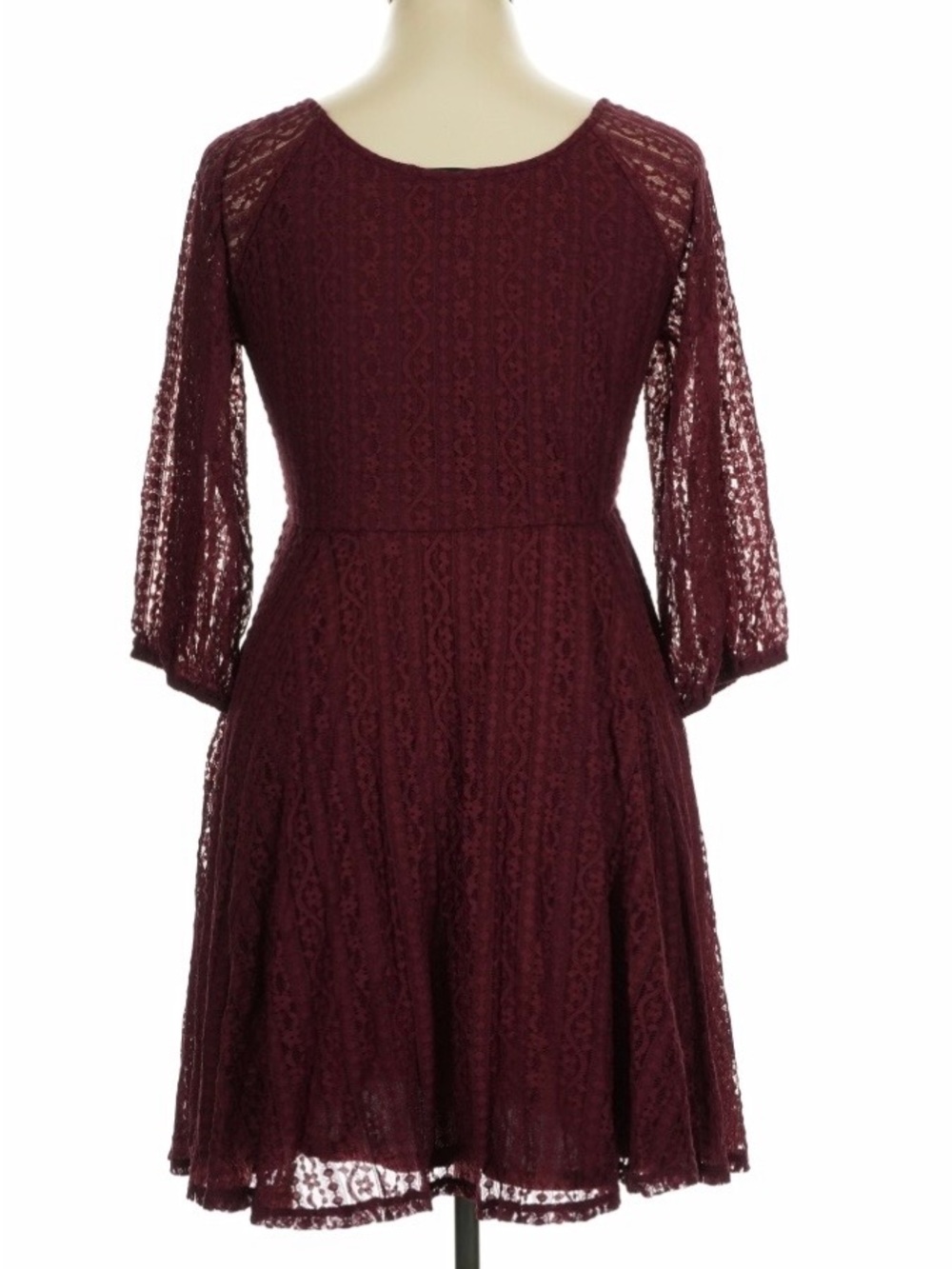 NWT Torrid Burgundy Lace Fit & Flare Dress Size 1X 14/16 Romantic Lace Midi - Picture 6 of 7